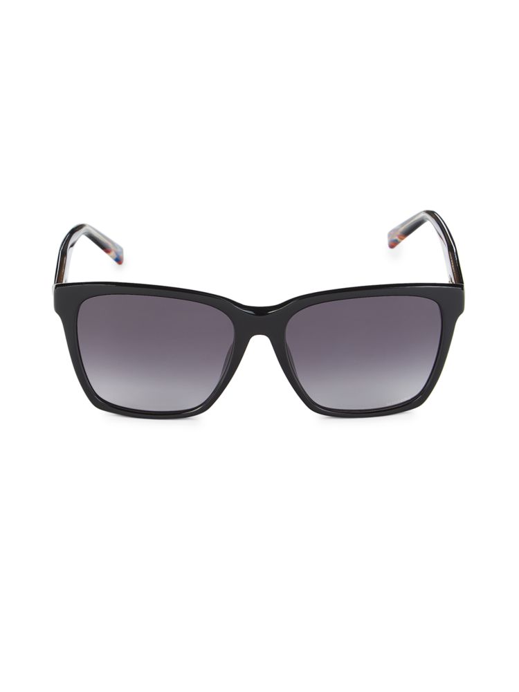 Квадратные солнцезащитные очки 56MM Missoni, черный цена и фото