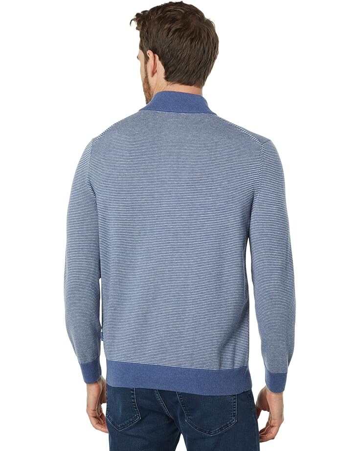 

Свитер Vineyard Vines Boathouse Stripe 1/4 Zip, цвет Medium Indigo