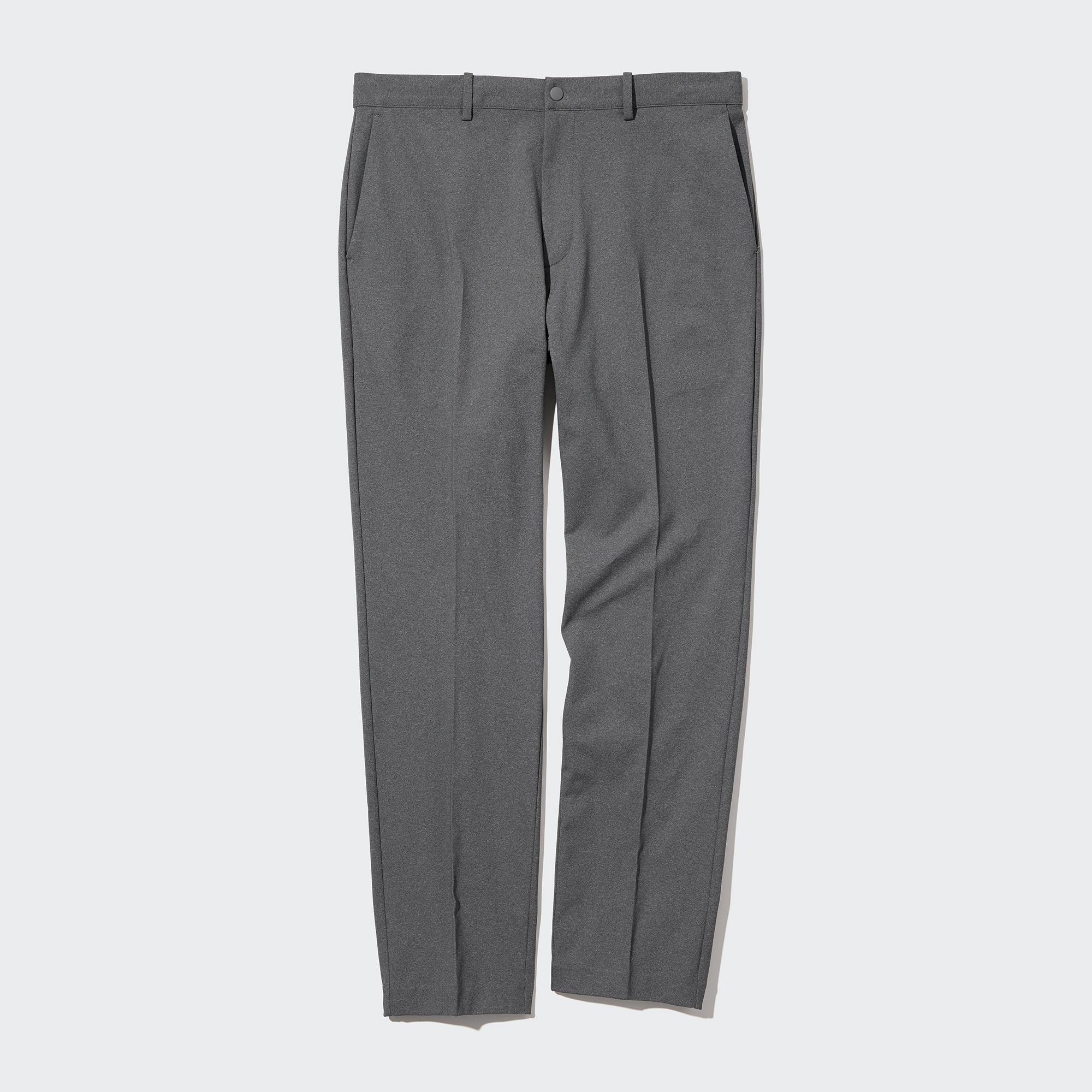 Ультра-эластичные брюки smart (длинные) UNIQLO, серый джоггеры длинные uniqlo серый