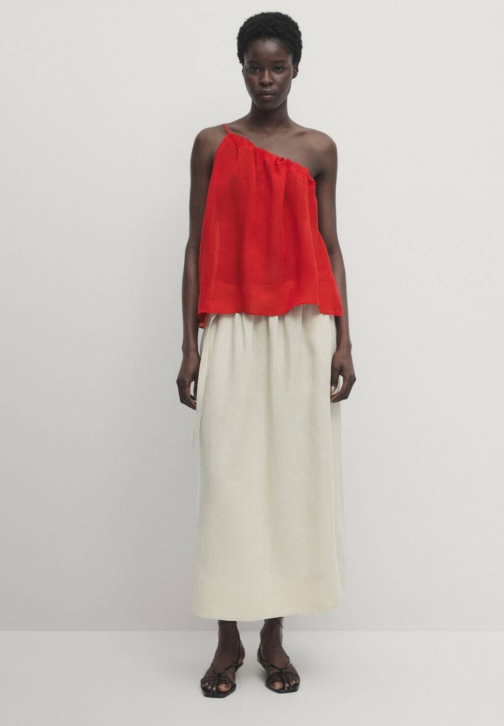 

Блузка Asymmetric Massimo Dutti, красная