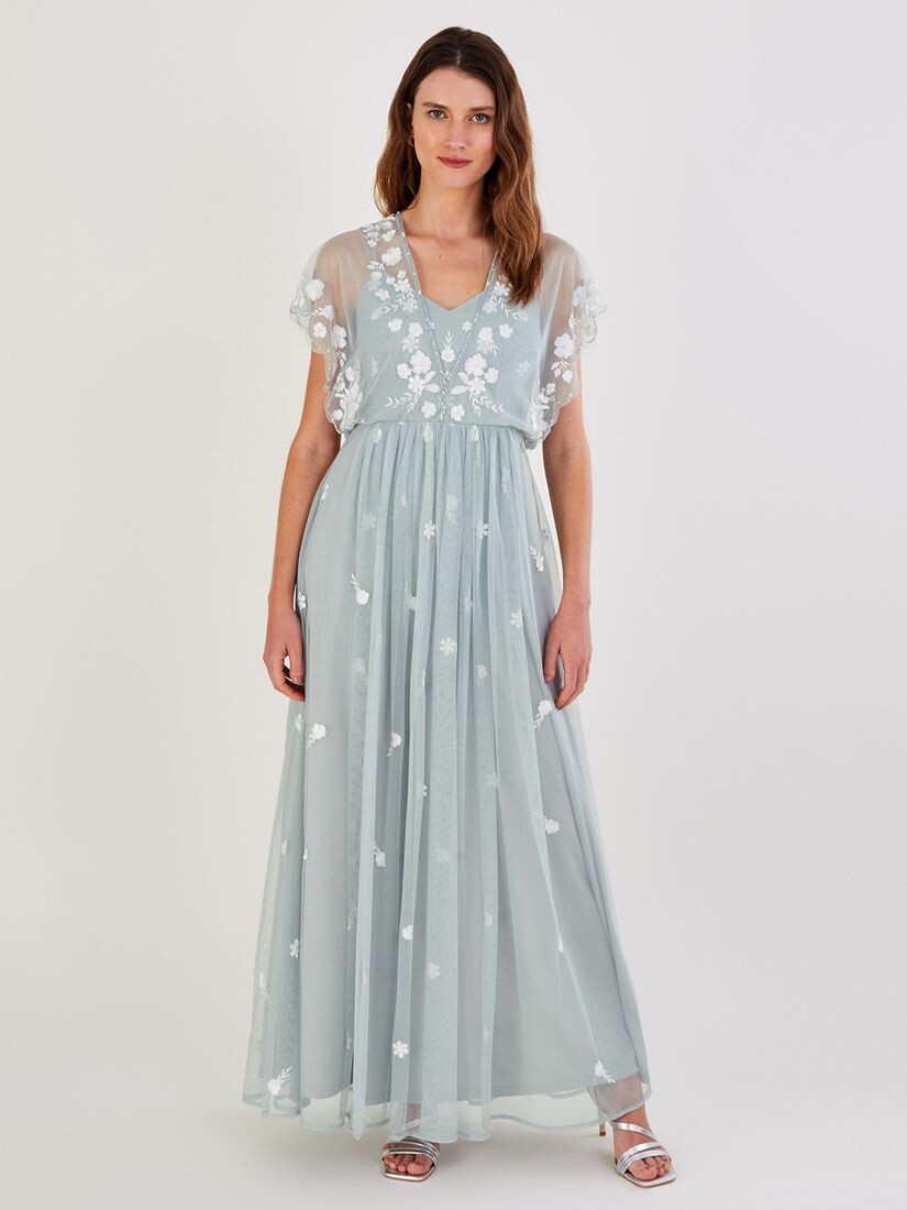 

Платье макси Monsoon Sophie с вышивкой, Sage