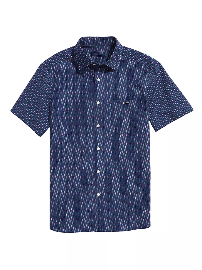 

Рубашка на микро пуговицах Firecracker Vineyard Vines, цвет deep bay