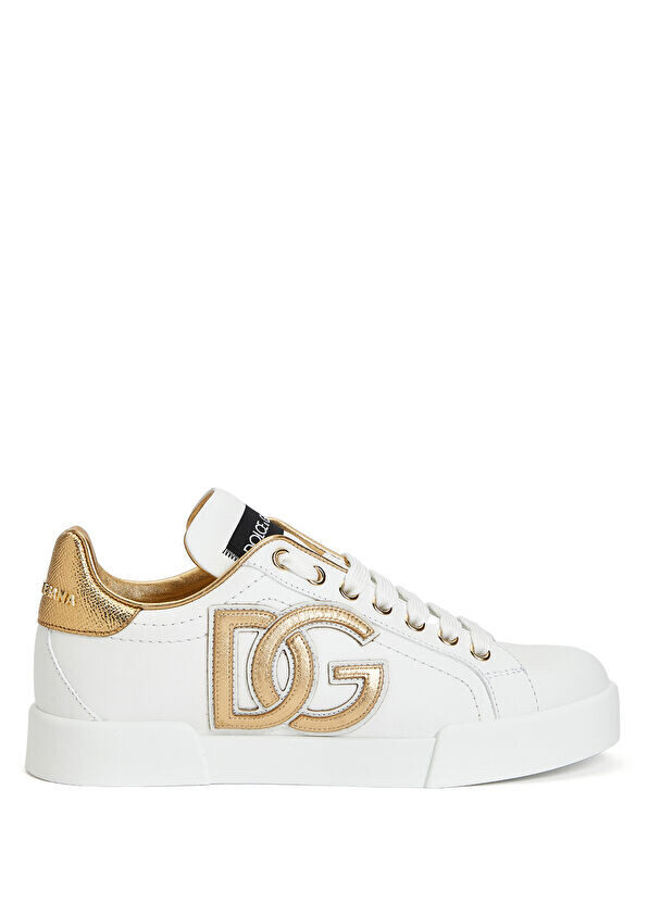 

Portofino золотые женские кожаные кроссовки Dolce&Gabbana, белый