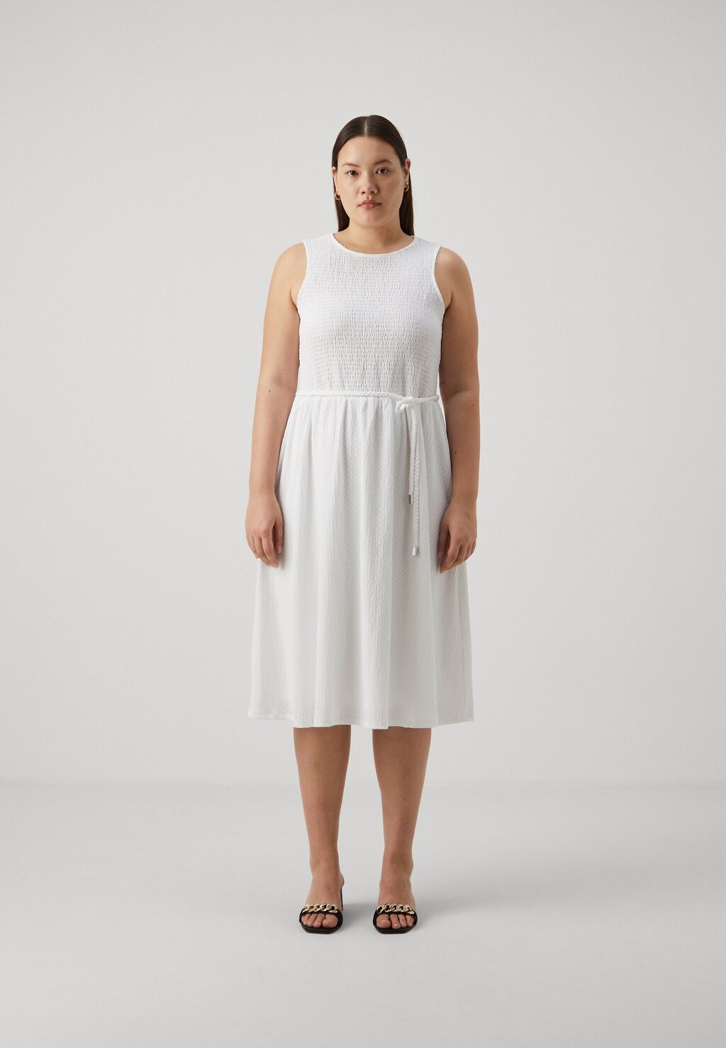 

Дневное платье Smocked Midi Dress Michael Kors, белое