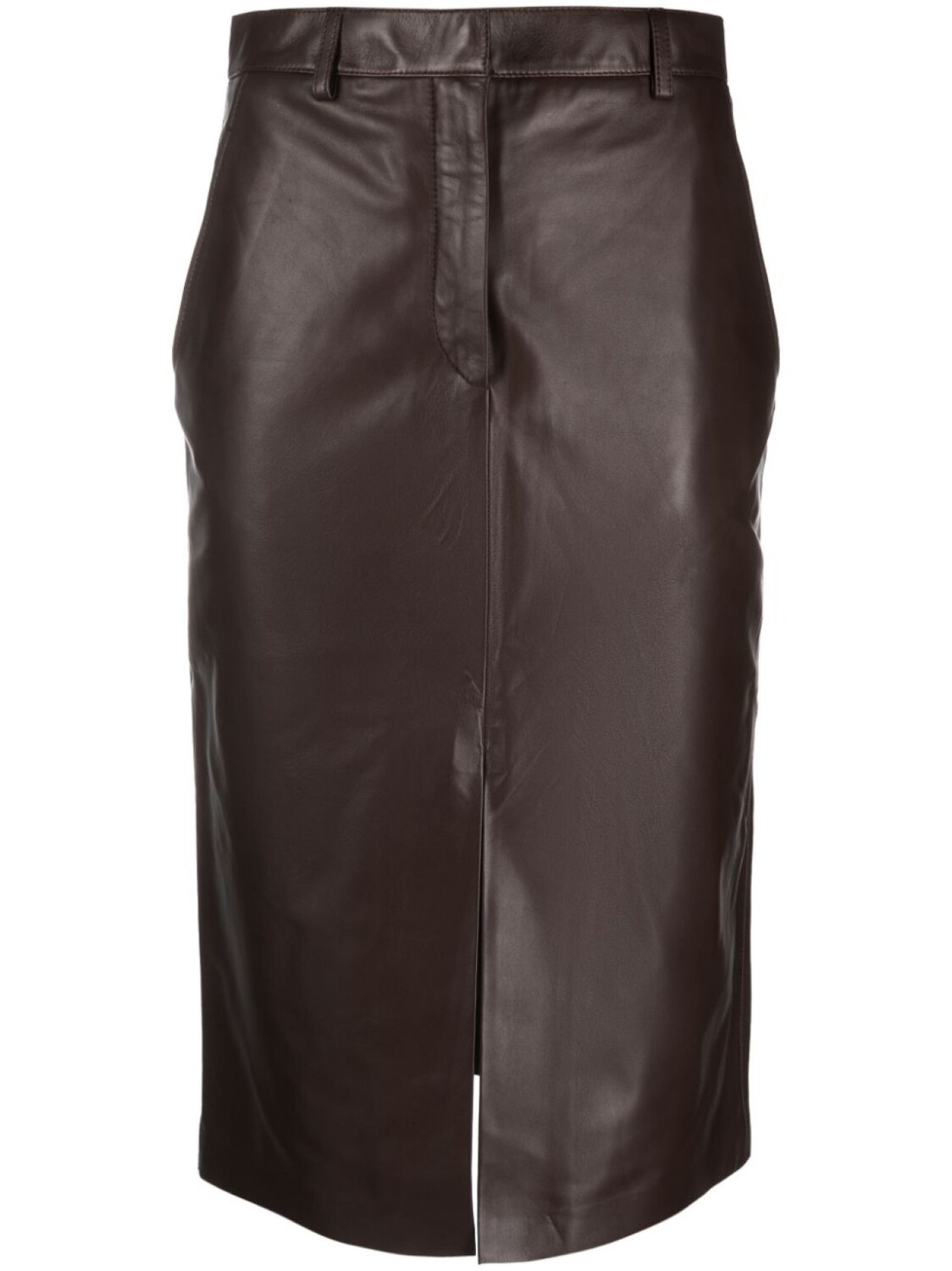 

Lanvin кожаная юбка миди, коричневый