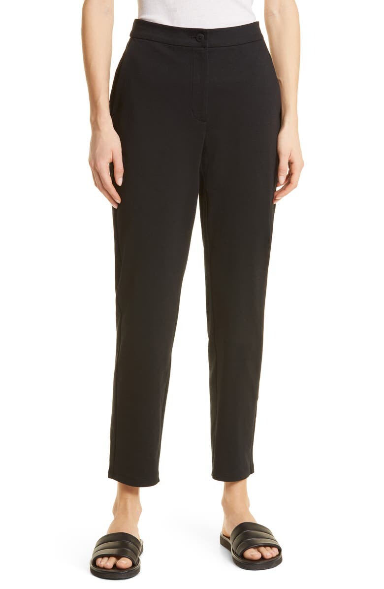 

Брюки до щиколотки с высокой талией EILEEN FISHER, черный