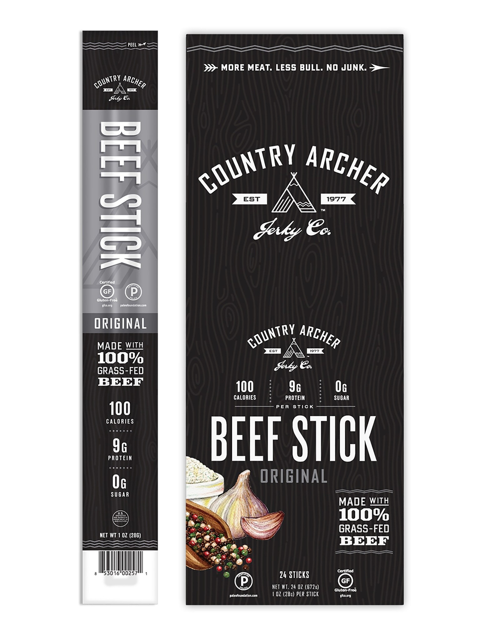 Оригинальная говяжья палочка - 1 унция. Country Archer Jerky Co. country archer jerky turkey jerky hickory smoke 7 oz 198 g