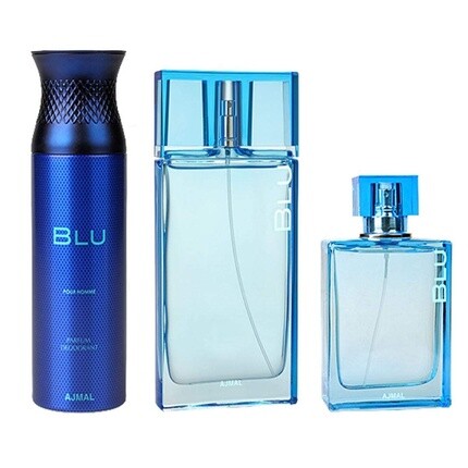 

Подарочный набор Blu для мужчин Edp Парфюм Дезодорант Одеколон Свежий цветочный Древесный мускусный Янтарный, Ajmal
