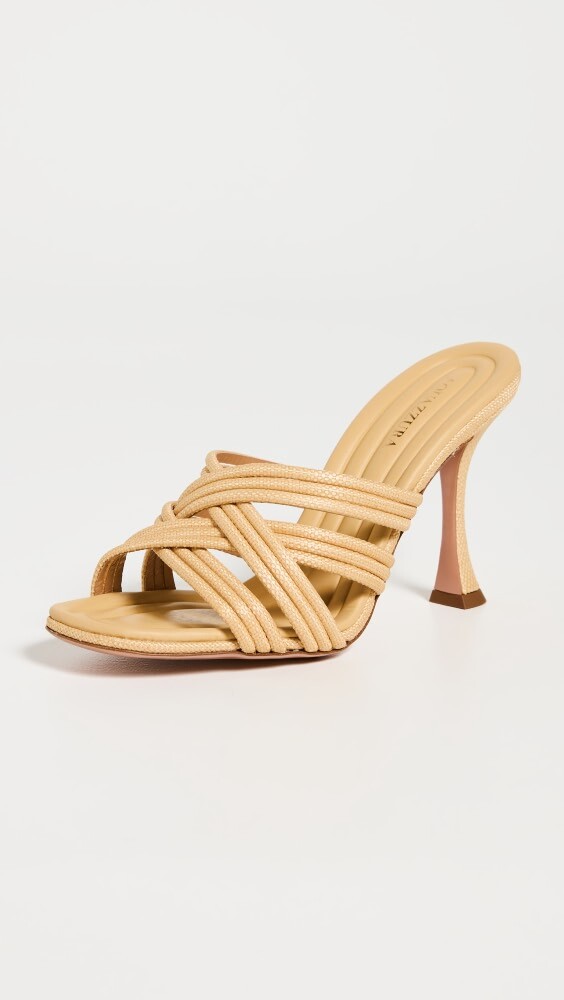 

Сандалии Aquazzura Oahu 95мм, натуральный