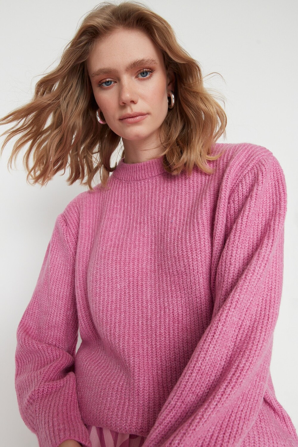 

Свитер - Розовый - Oversize Trendyol, розовый