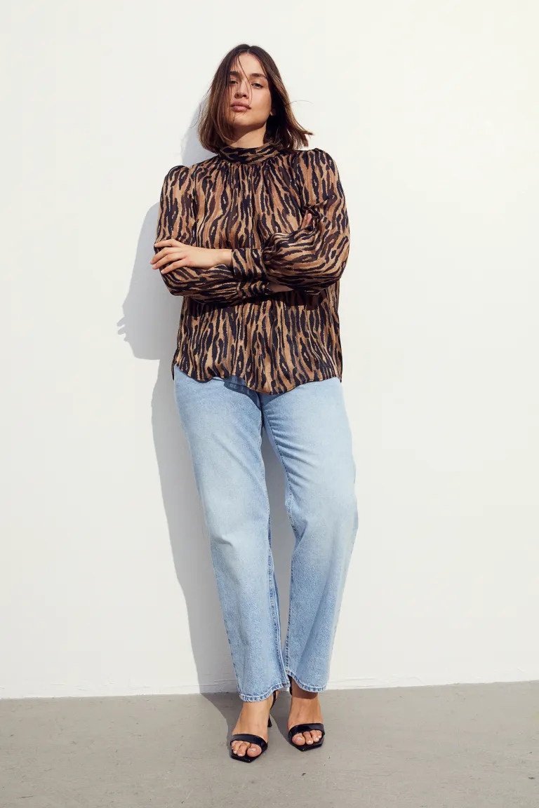 

Блузка с узором H&M, коричневый