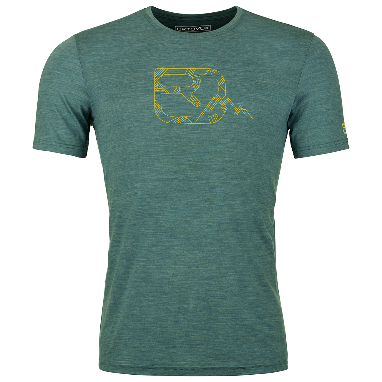 Рубашка из мериноса Ortovox 120 Cool Tec Mountain Logo T Shirt, цвет Dark Pacific Blend