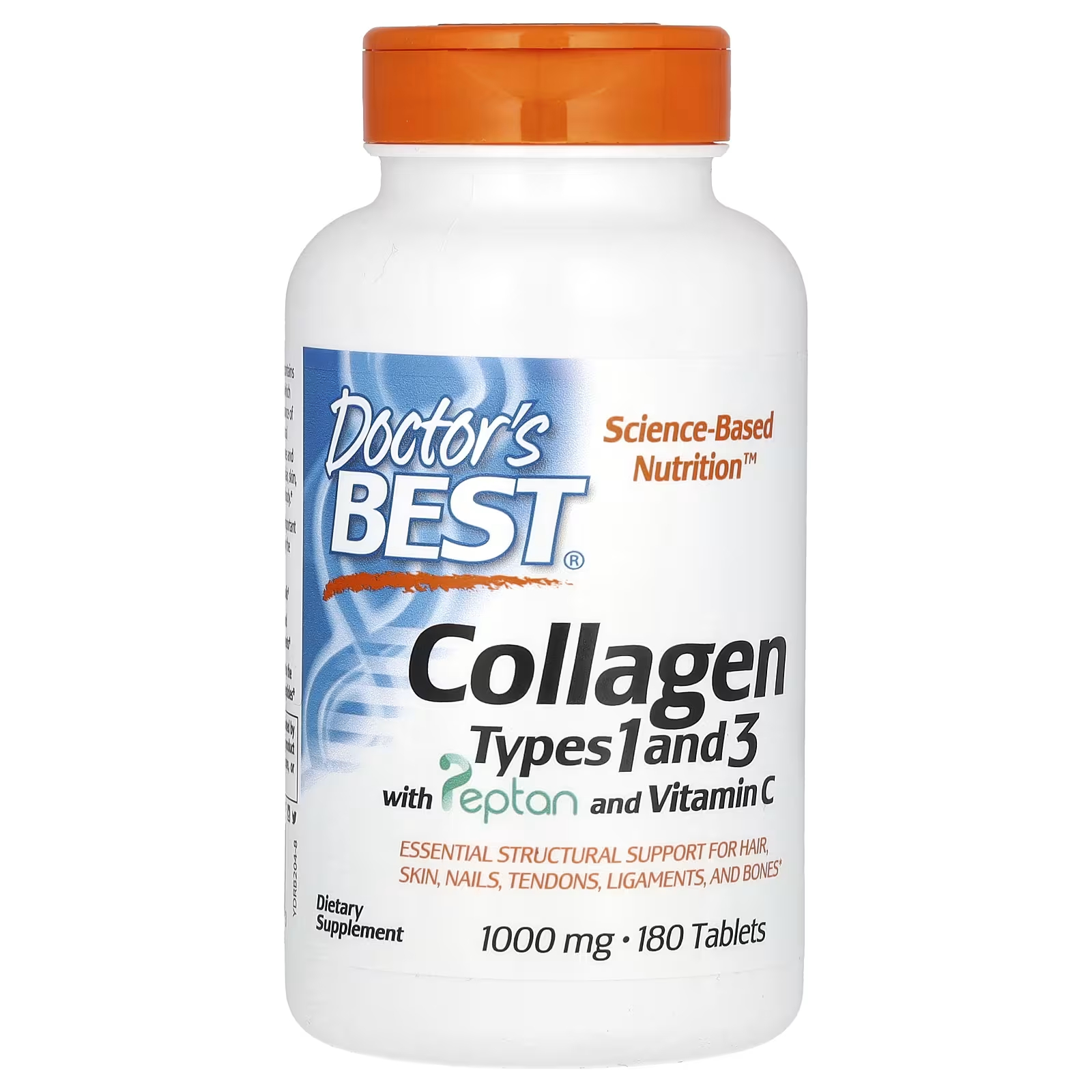 Коллаген типов 1 и 3 Doctor's Best с пептаном и витамином С, 180 таблеток добавка для роста кальций цинк l аргинин hgh бесплатно способствует плотности костей и здоровью суставов