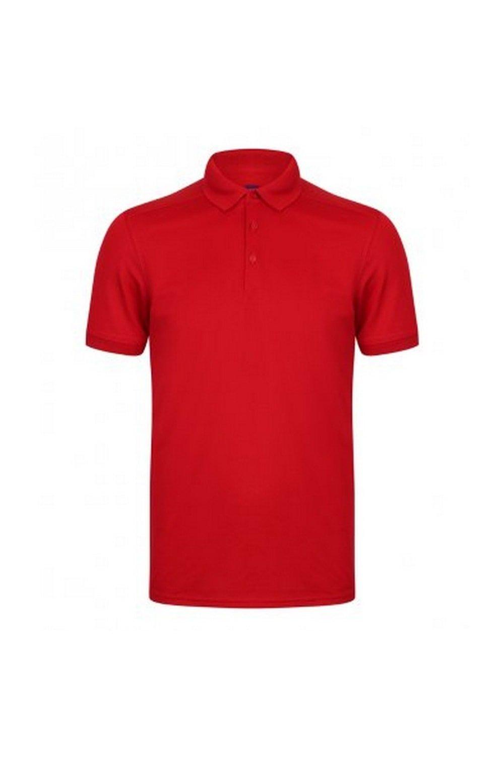 Рубашка поло из пике стрейч из микрофайна Henbury, красный рубашка поло coolplus из пике henbury зеленый