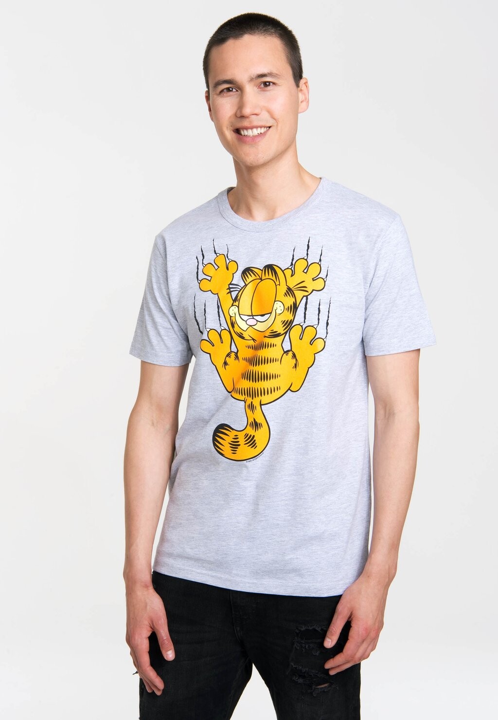

Футболка с принтом LOGOSHIRT, серый меланж