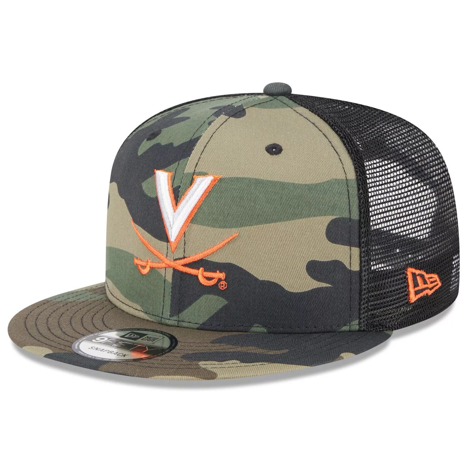 

Мужская кепка New Era Camo/Black Virginia Cavaliers Classic Trucker 9FIFTY Snapback