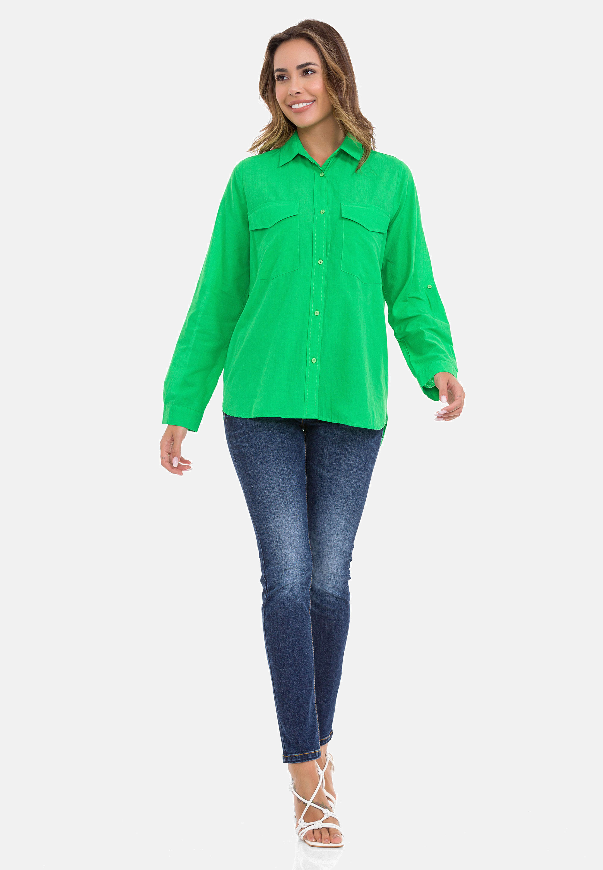 Блуза Cipo & Baxx Freizeit, зеленый блуза october freizeit оранжевый