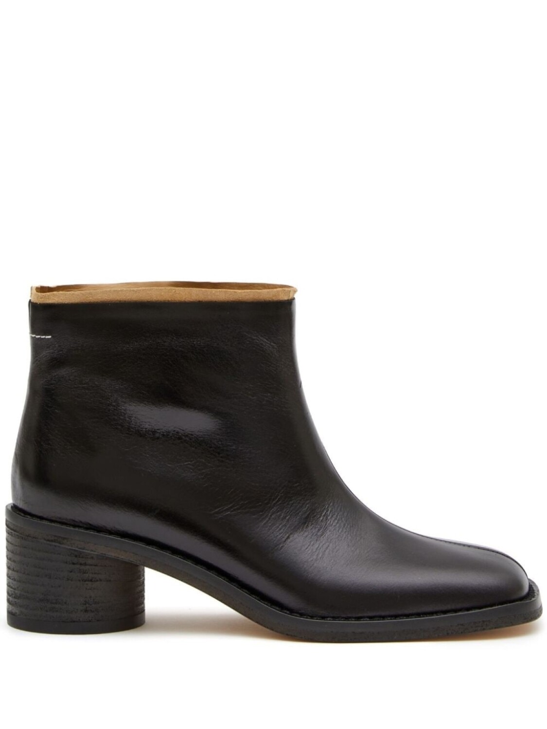 

MM6 Maison Margiela ботильоны с вышитым логотипом, черный