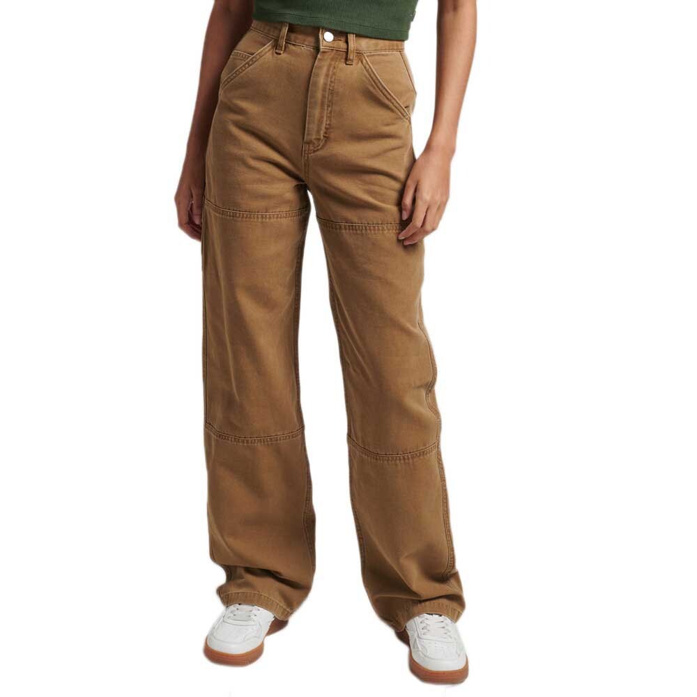

Брюки Superdry Vintage Wide Carpenter, коричневый
