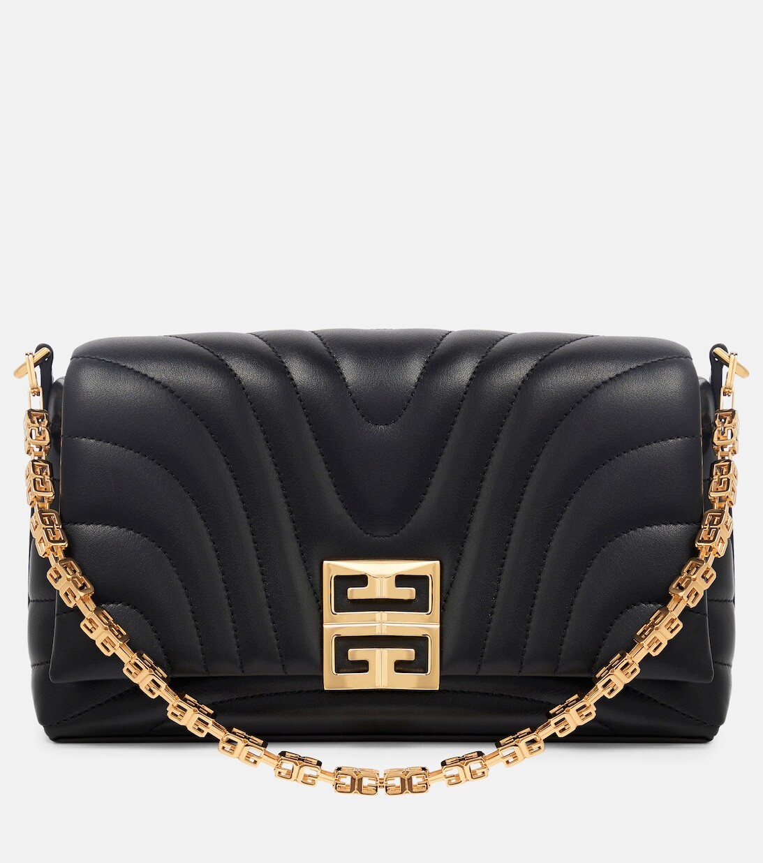 

Стеганая кожаная сумка через плечо 4G Givenchy, черный