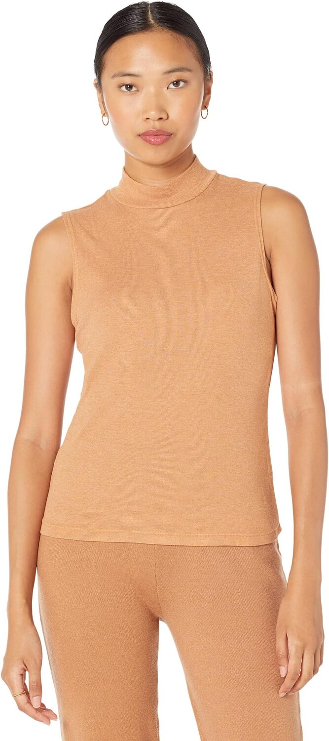 

Топ MONROW Sheer Mock Neck Tank, цвет Doe