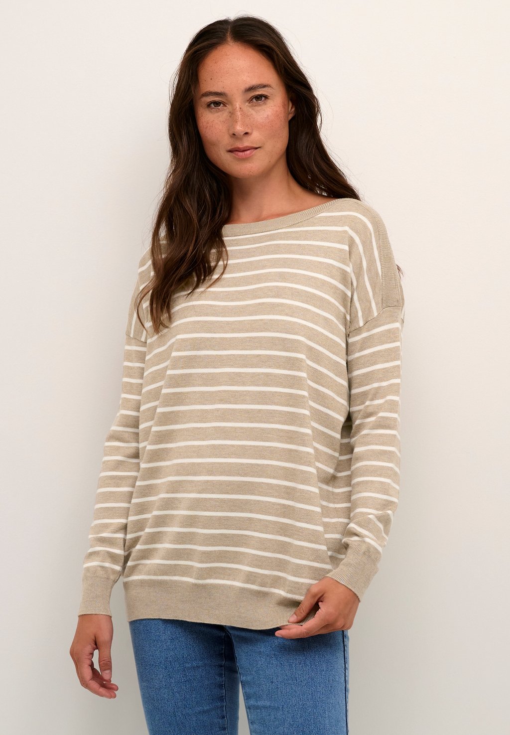 

Вязаный свитер MALA LONG SLEEVE Kaffe, цвет chincilla mel tutledove stripe