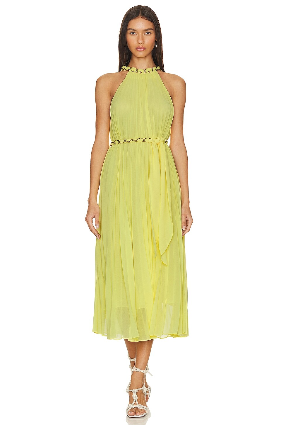 

Платье миди Zimmermann Sunray Pleat, цвет Lemon