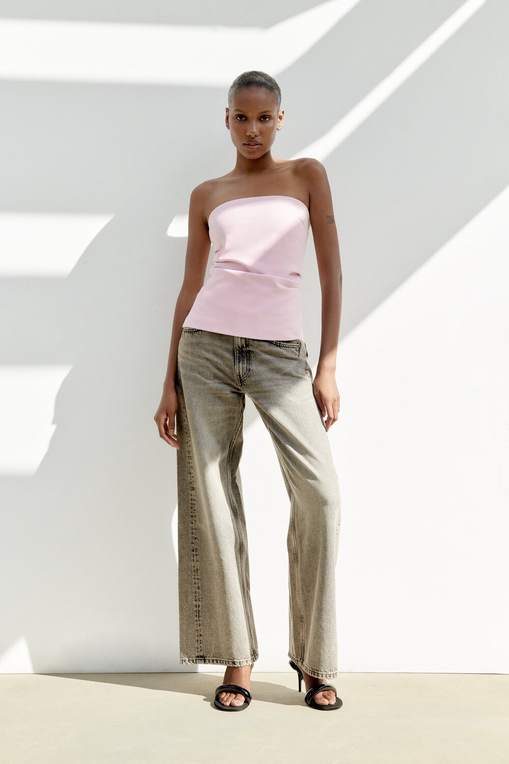 

Топ без бремеел Zara, розовый