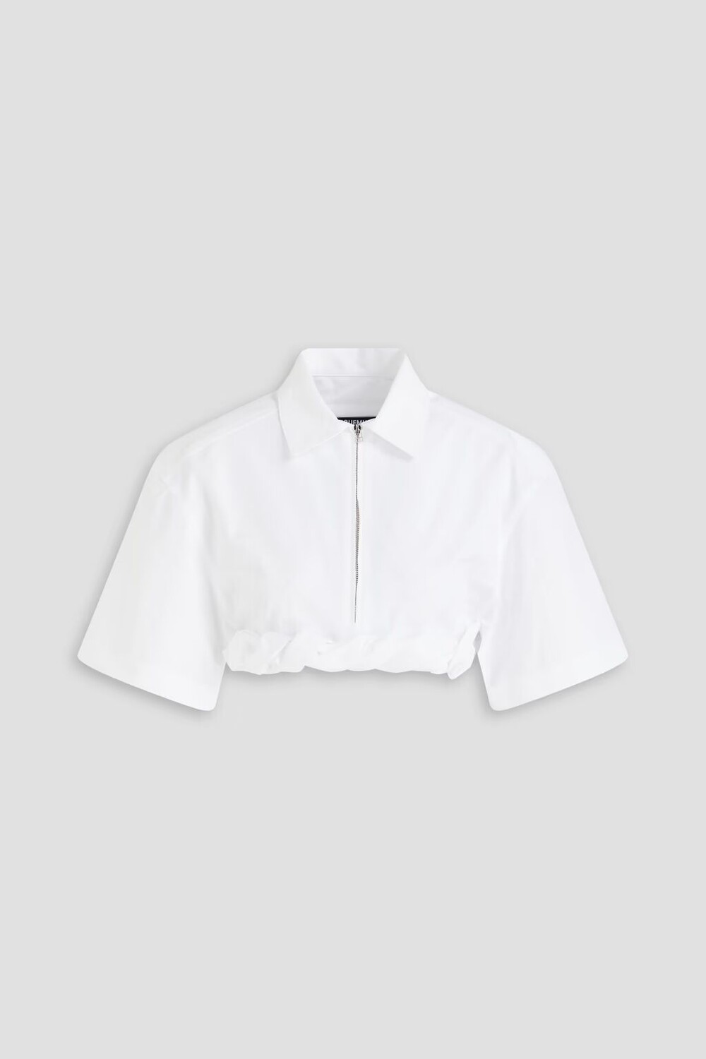 

La Chemise Silpa укороченная рубашка из хлопкового поплина с закрученной передней частью Jacquemus, белый