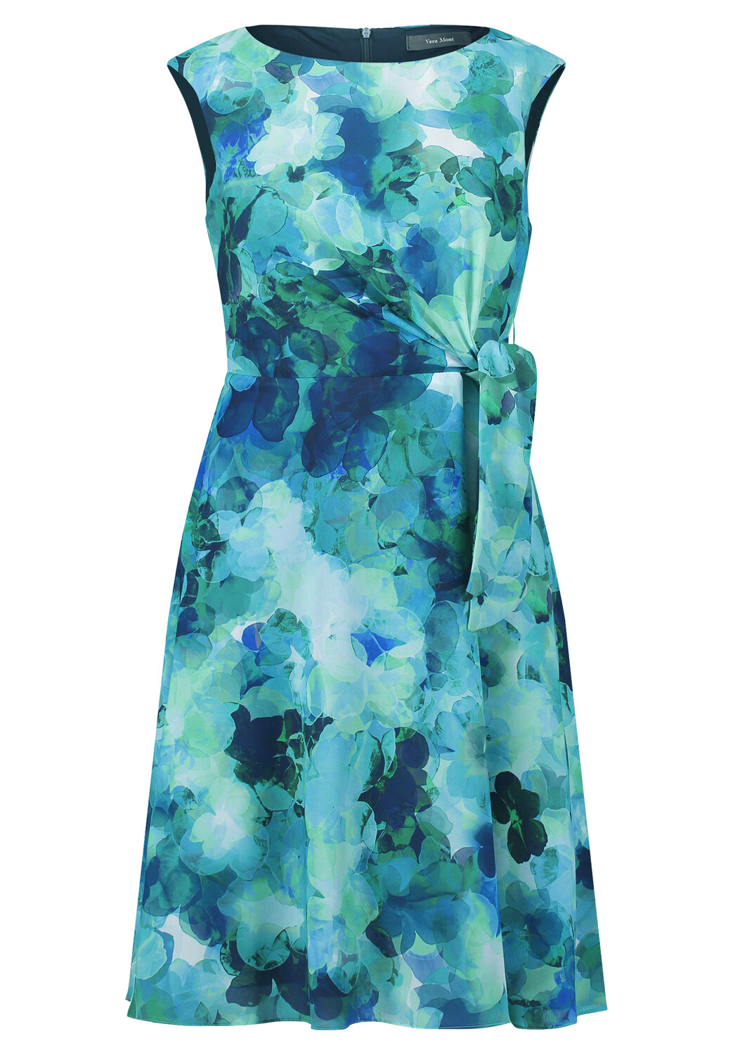 

Платье Vera Mont Cocktail mit Bindegürtel, цвет Khaki/Blau