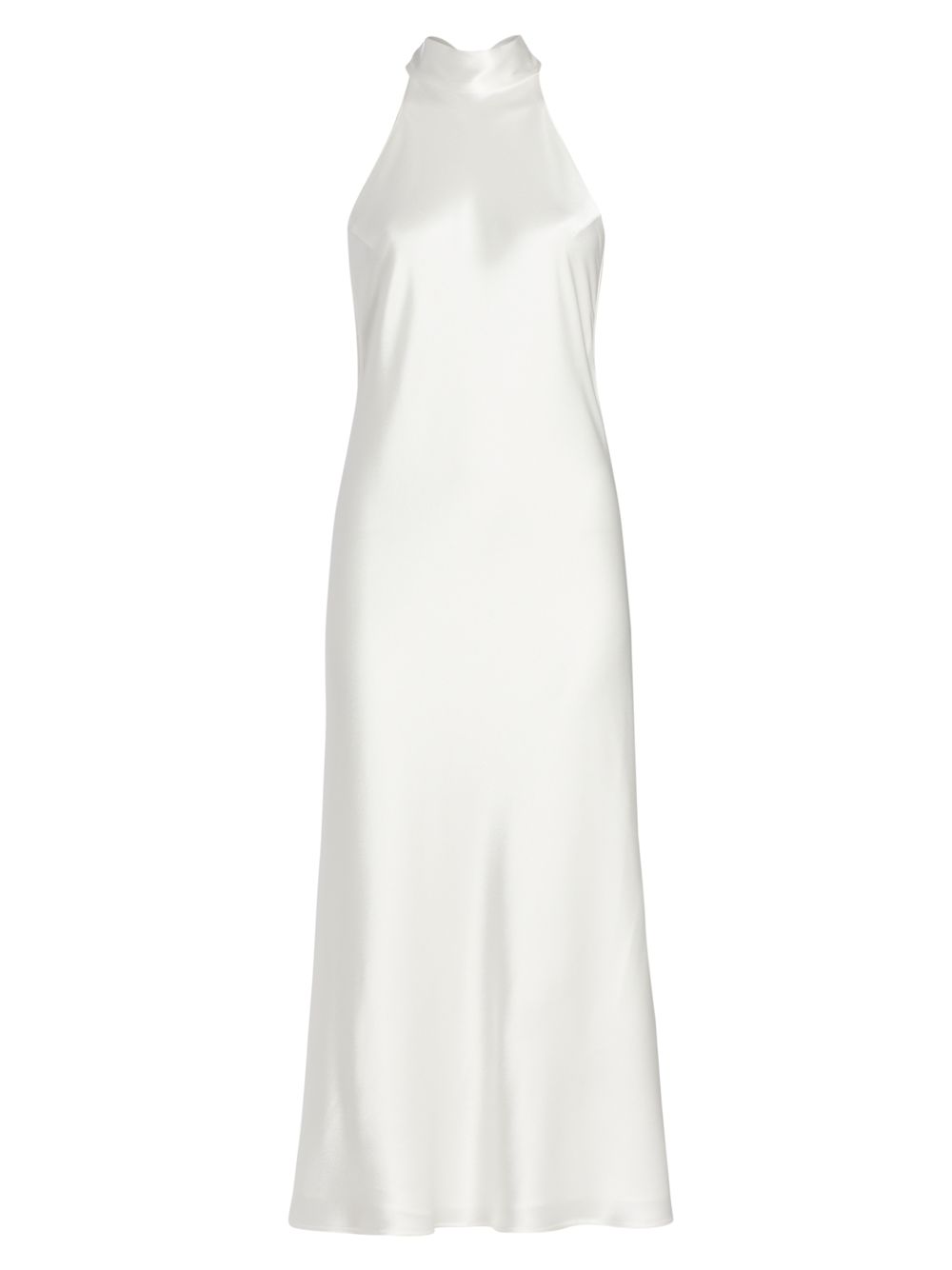 Атласное платье-миди без рукавов Cova Galvan, белый