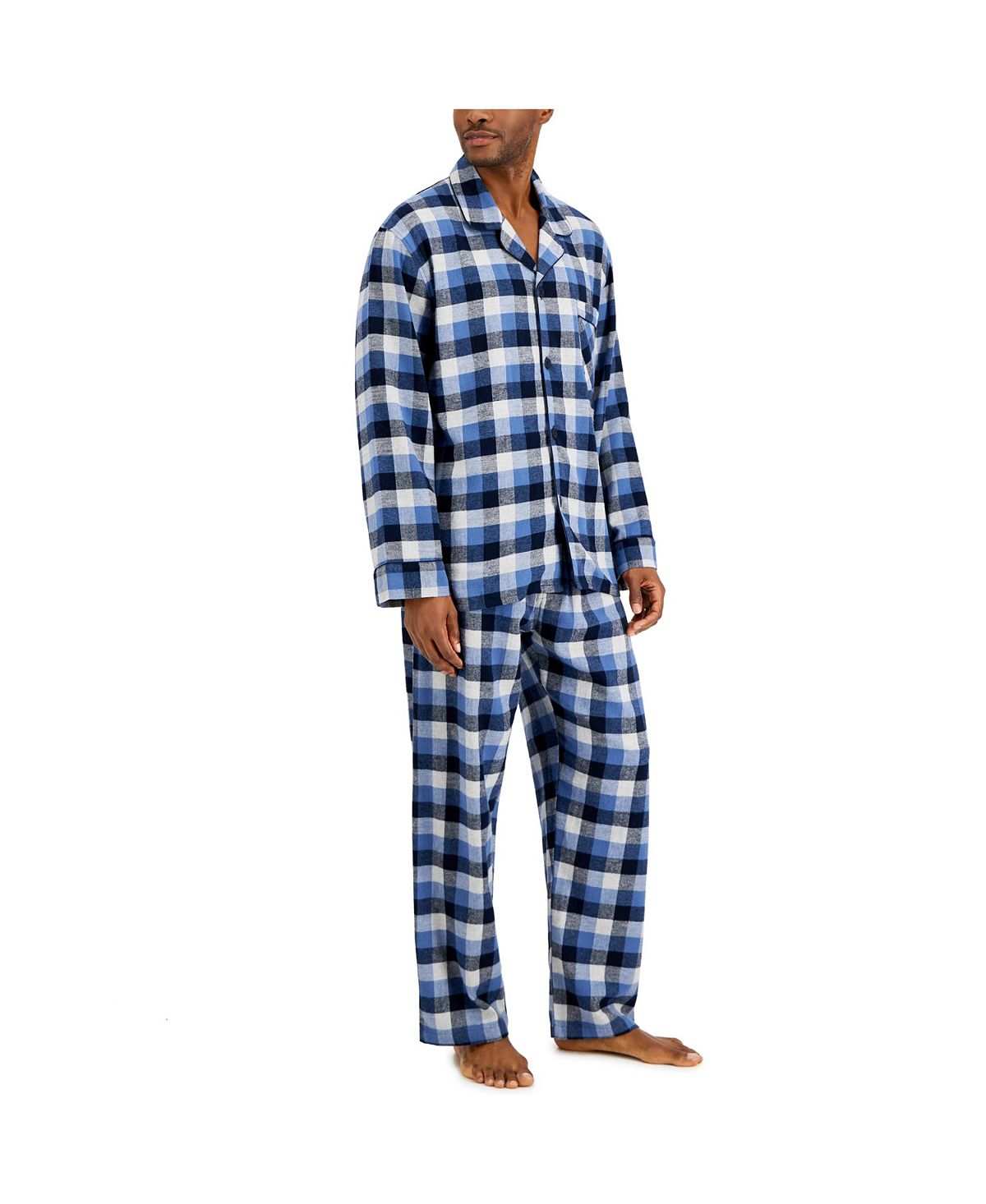 цена Мужской фланелевой пижамный комплект в клетку Hanes
