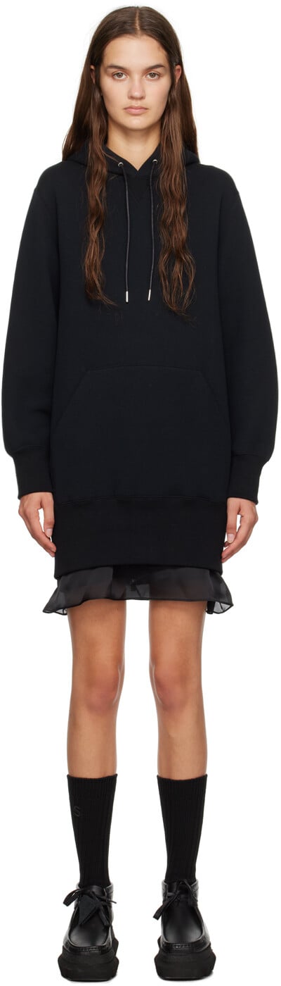 

sacai Черная толстовка с губкой, Черный