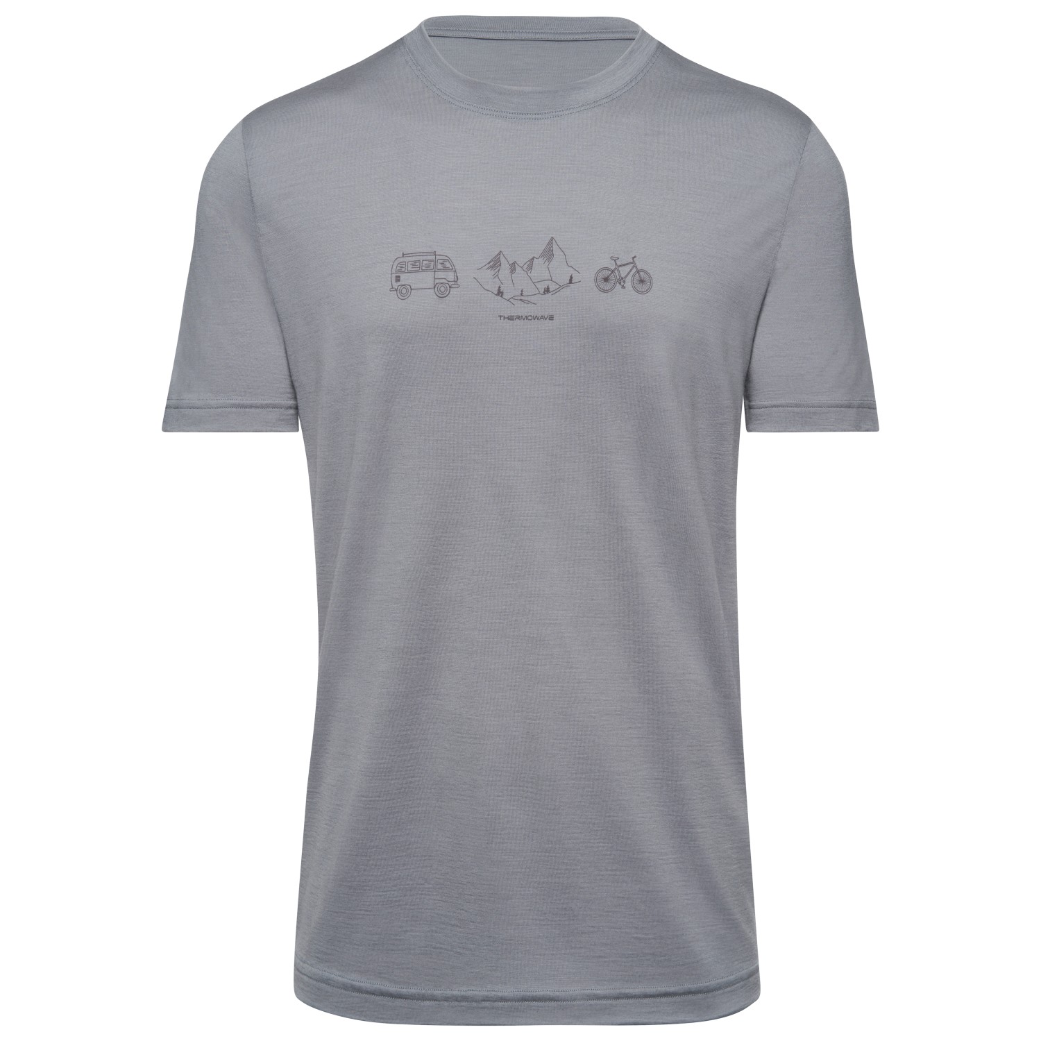 Рубашка из мериноса Thermowave Merino Life T Shirt Van Life, цвет Gravel