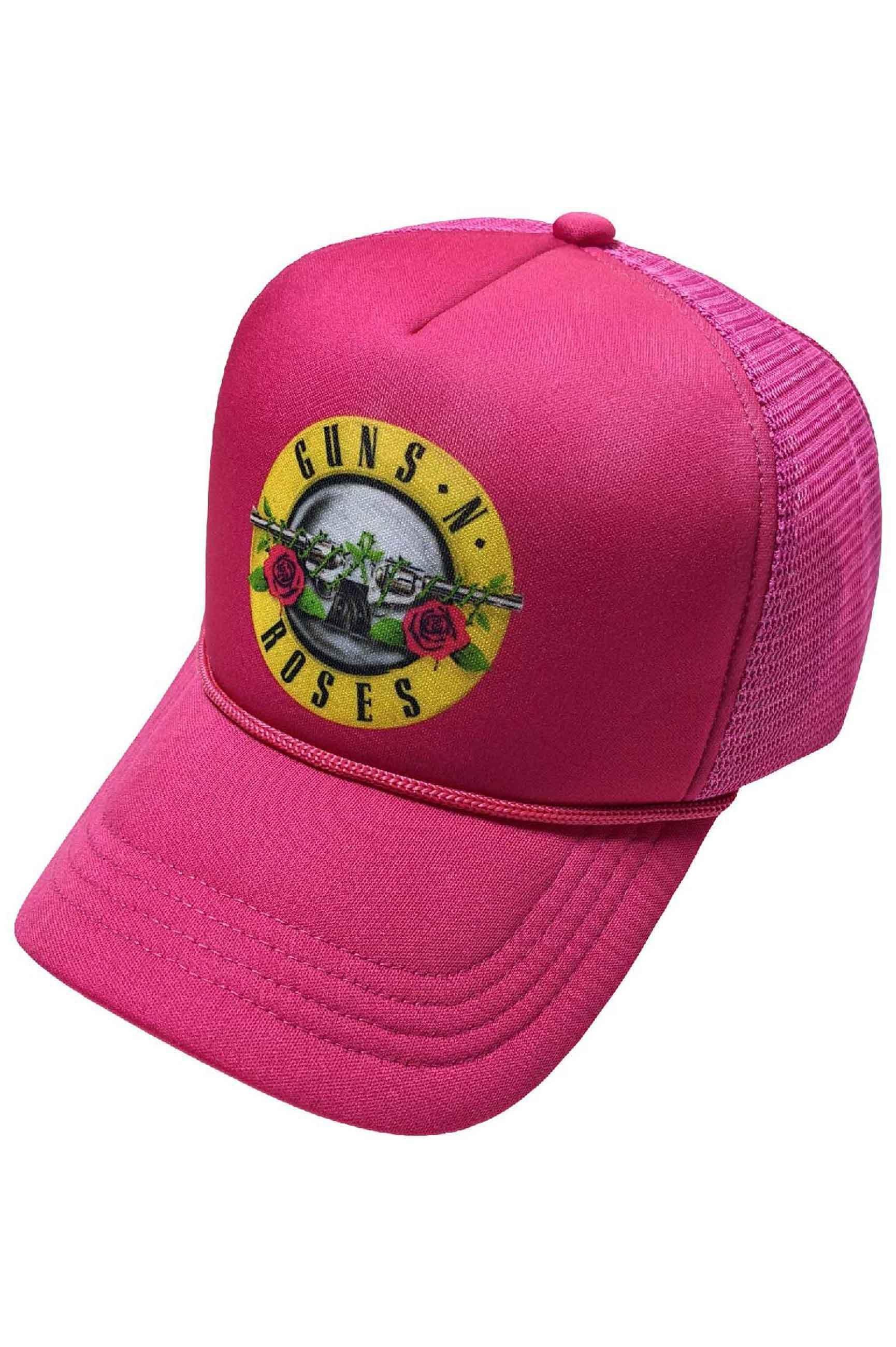 Бейсболка Trucker Classic Band с логотипом Guns N Roses, розовый 1 шт унисекс сетчатая кепка утконос на весну лето многоцветный