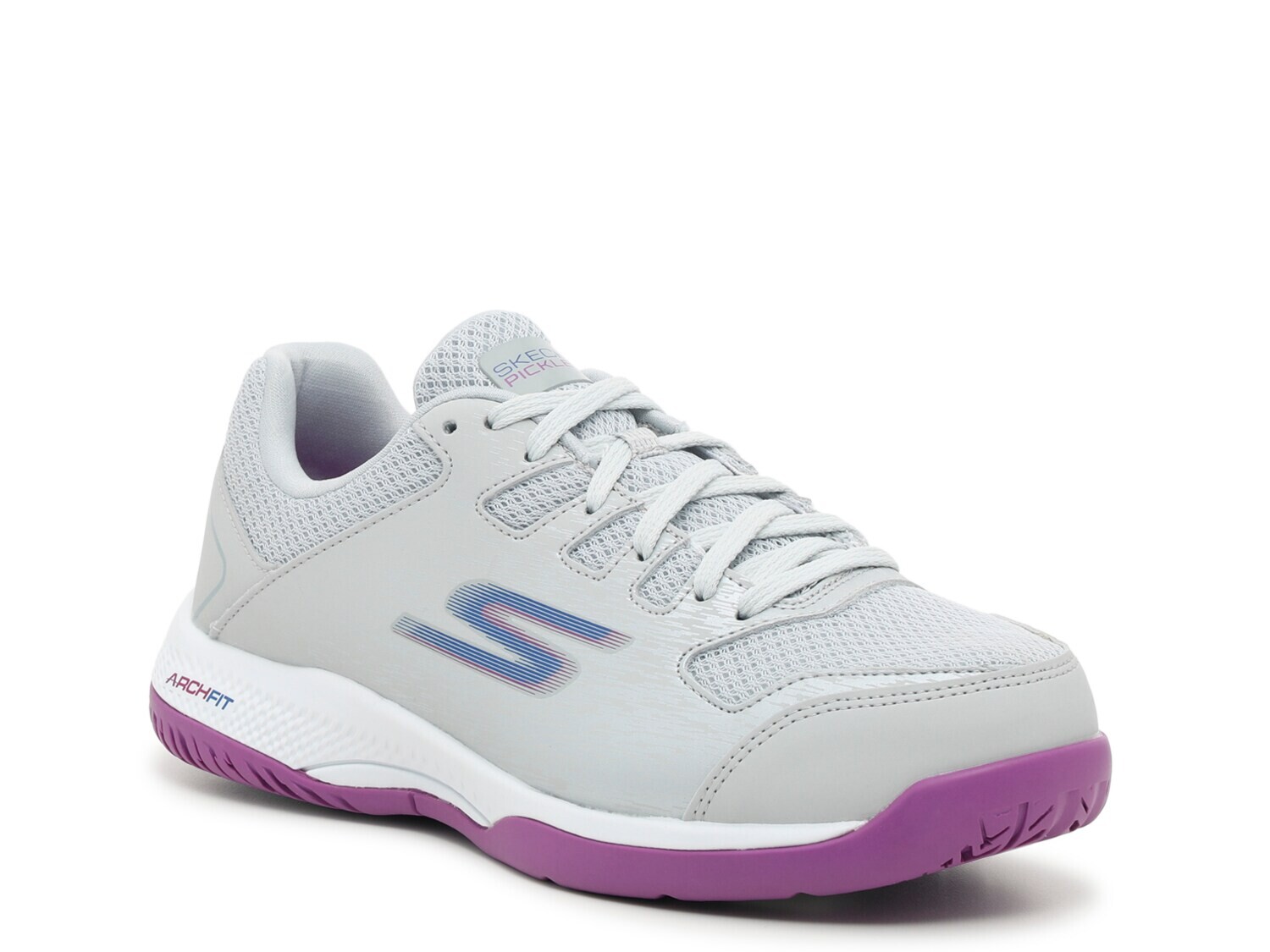

Кроссовки женские Skechers Viper Court Pickleball, серый / фиолетовый