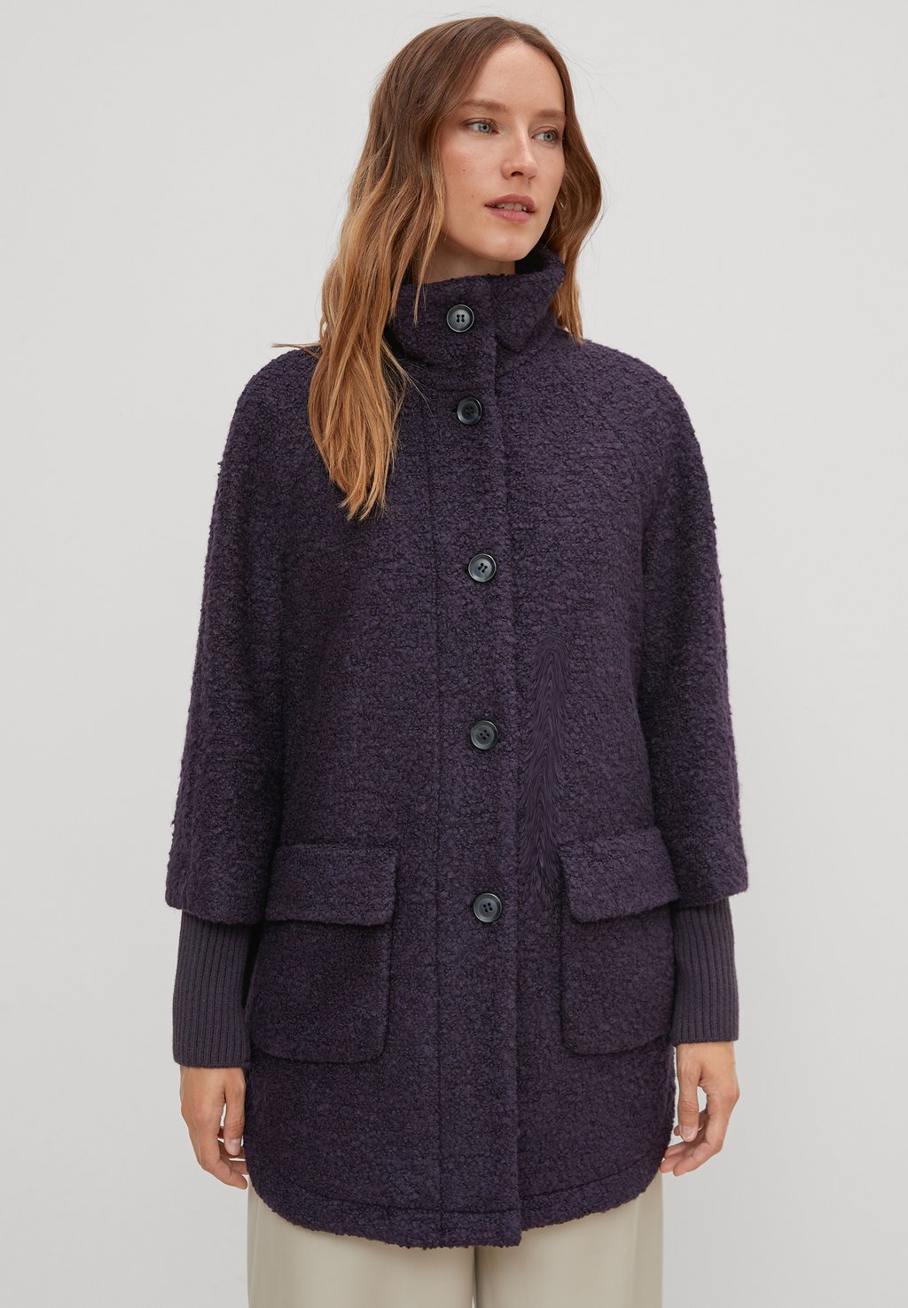 Пальто классическое BOUCLÉ comma, цвет purple классическое пальто mantel comma цвет schwarz