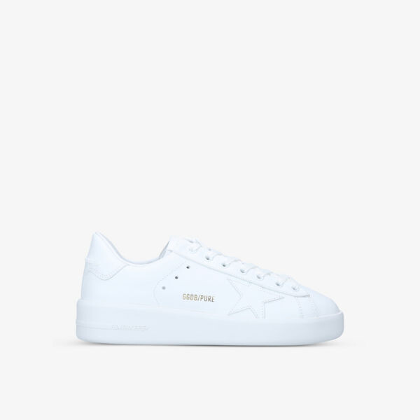 

Женские кожаные кроссовки Pure Star с вышивкой звезд Golden Goose, белый