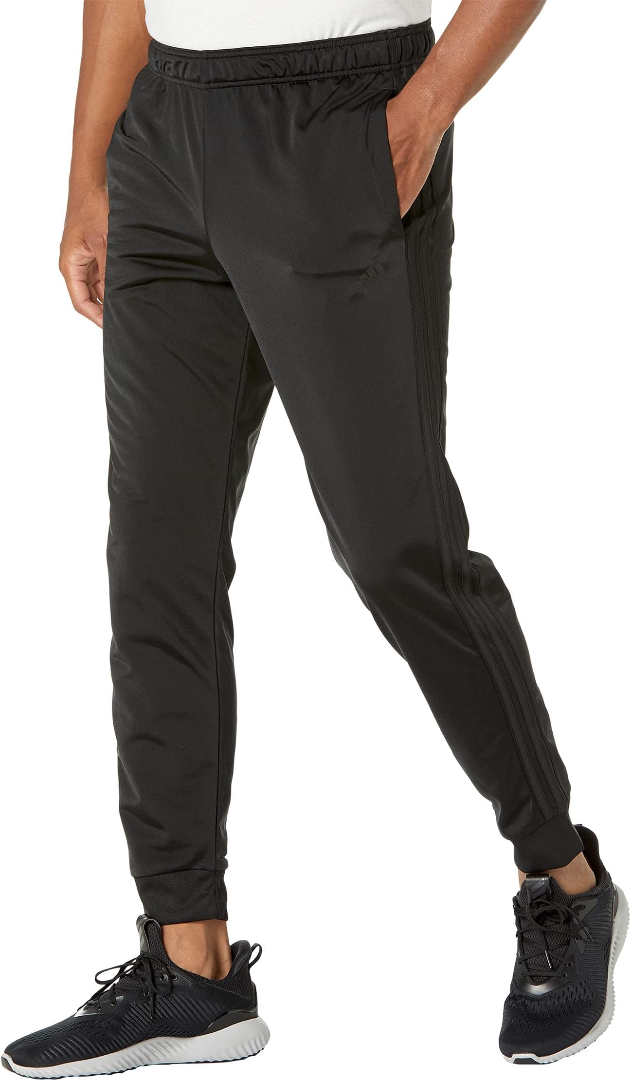 Трикотажные спортивные брюки с 3 полосками Essentials adidas, цвет Black/Black 1