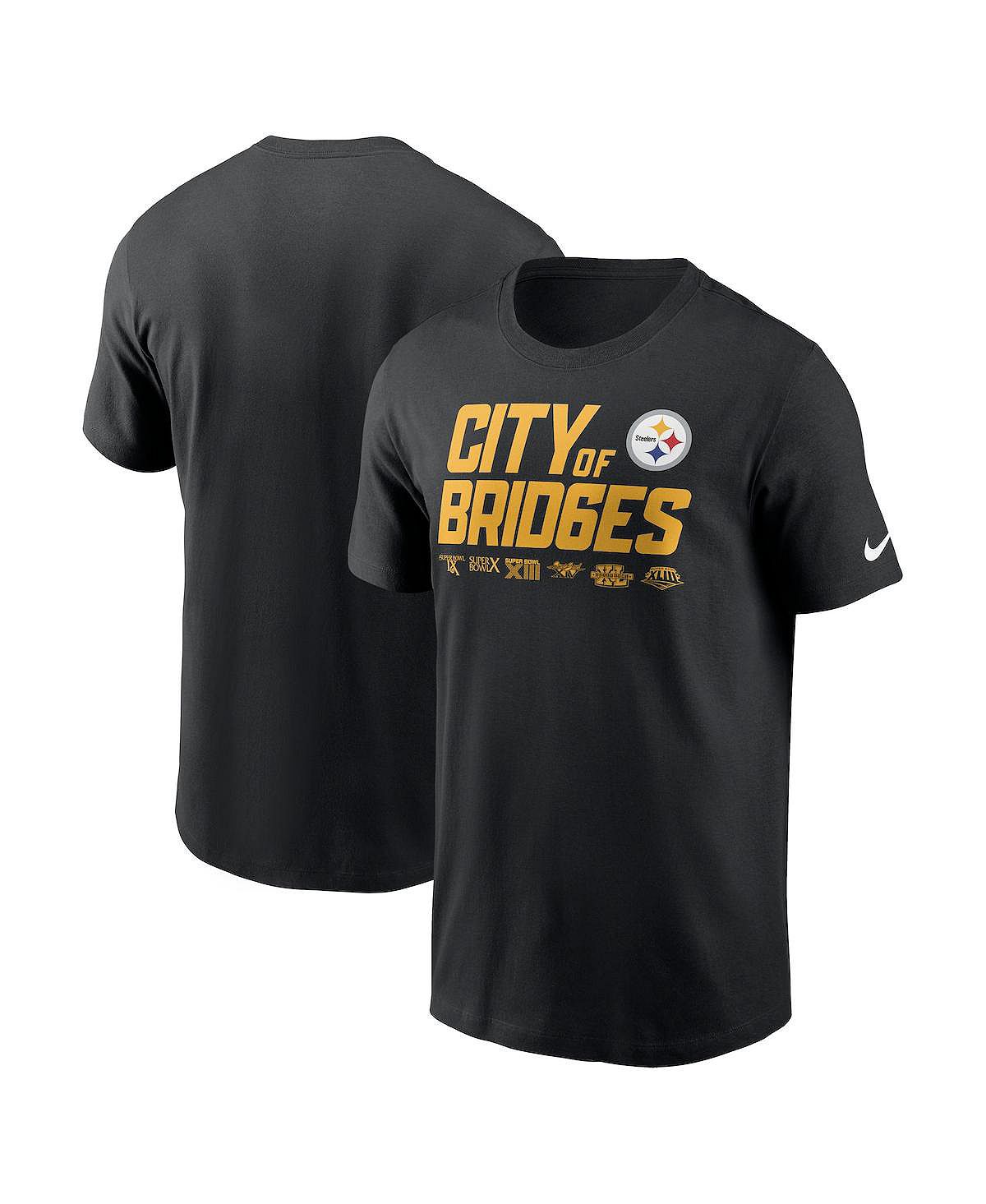 

Мужская черная футболка Pittsburgh Steelers Local Essential Nike, Черный