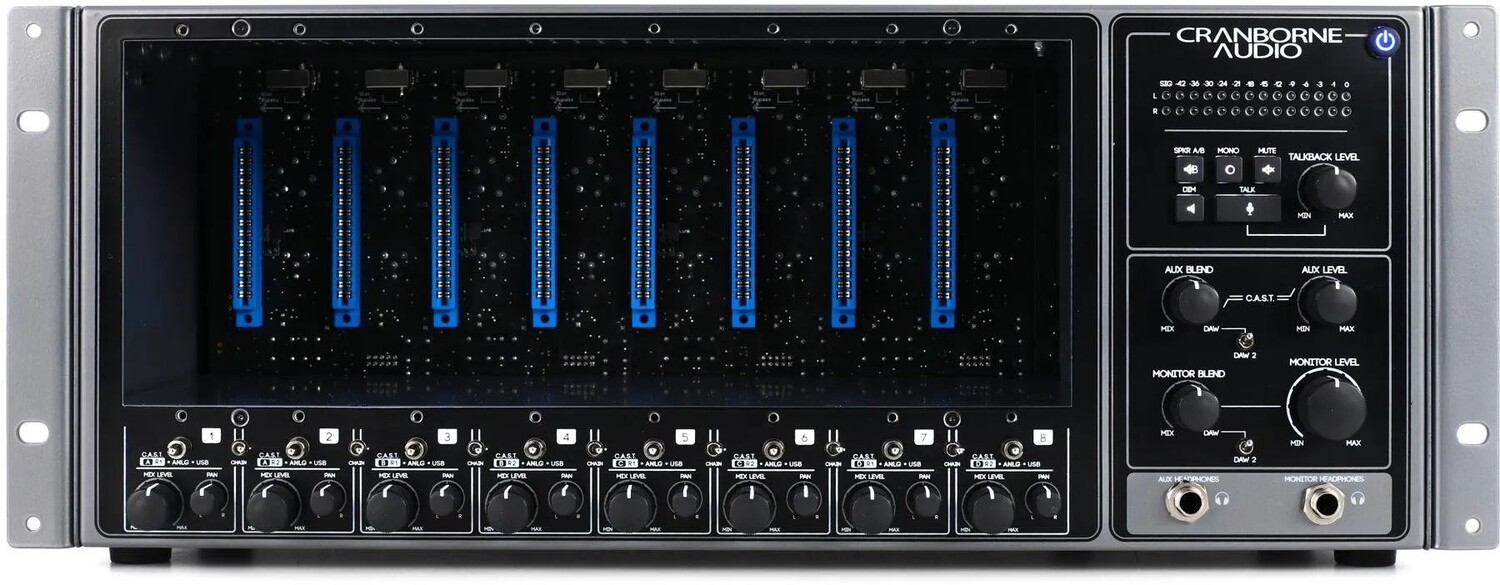 

USB-аудиоинтерфейс Cranborne Audio 500R8 и 8-слотовое шасси серии 500