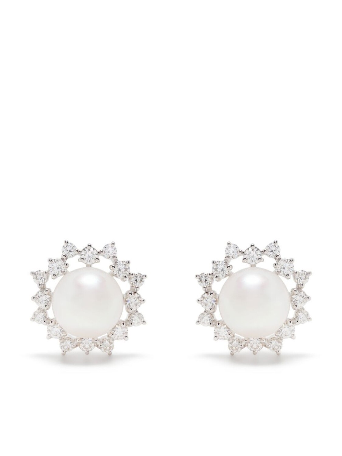 

Серьги из белого золота с бриллиантами TASAKI, серебряный