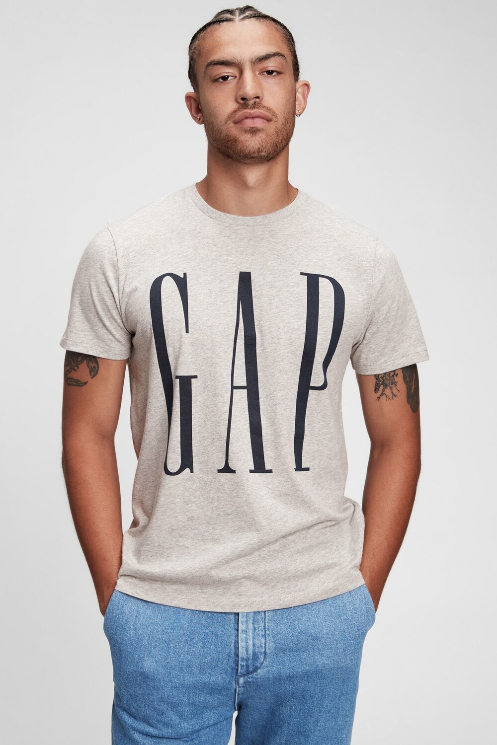 

Футболка с круглым вырезом и логотипом Gap, бежевый