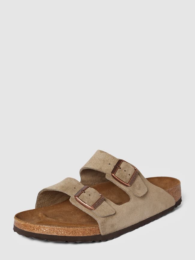 

Тапочки из натуральной кожи модель "Аризона" Birkenstock, серо-коричневый