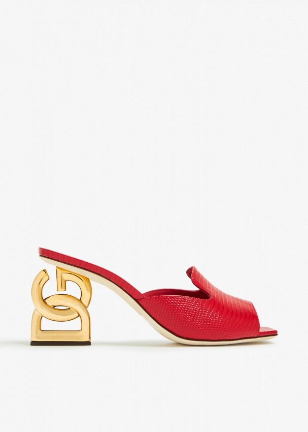 

Мюли Dolce&Gabbana Iguana-Print Calfskin, красный