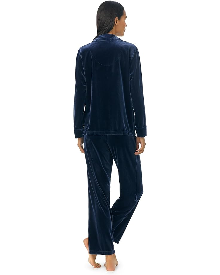 Пижамный комплект LAUREN Ralph Lauren Long Sleeve Velvet Notch Collar Long PJ Set, цвет Mid Blue ботинки polo ralph lauren talan mid boots mid cut черный