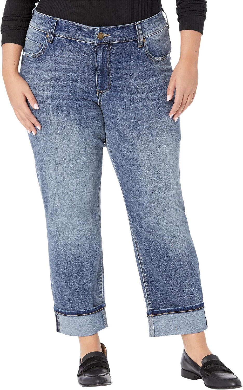 

Джинсы Plus Size Marley Girlfriend Eco Jeans w/ Cuffed 27" Rolled/30" in Baron Liverpool Los Angeles, цвет Baron