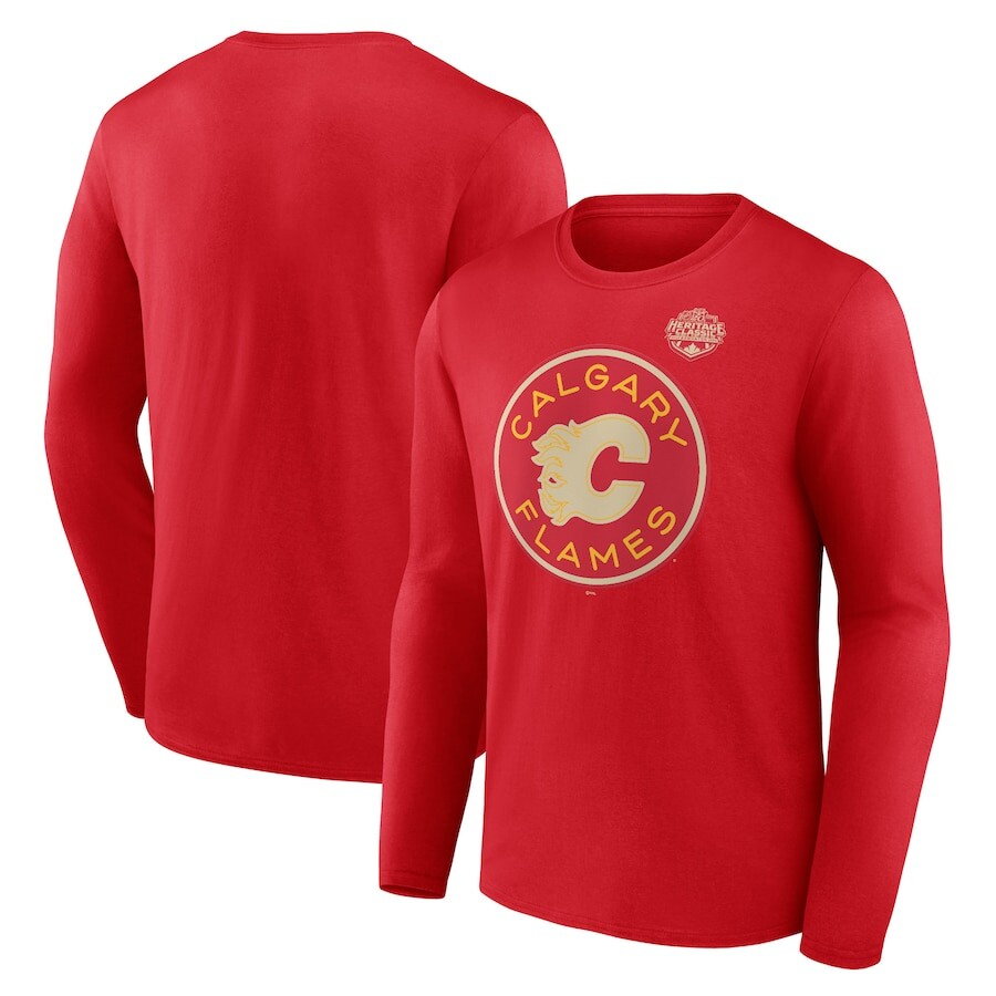 

Футболка с длинным рукавом Fanatics Branded Calgary Flames, красный