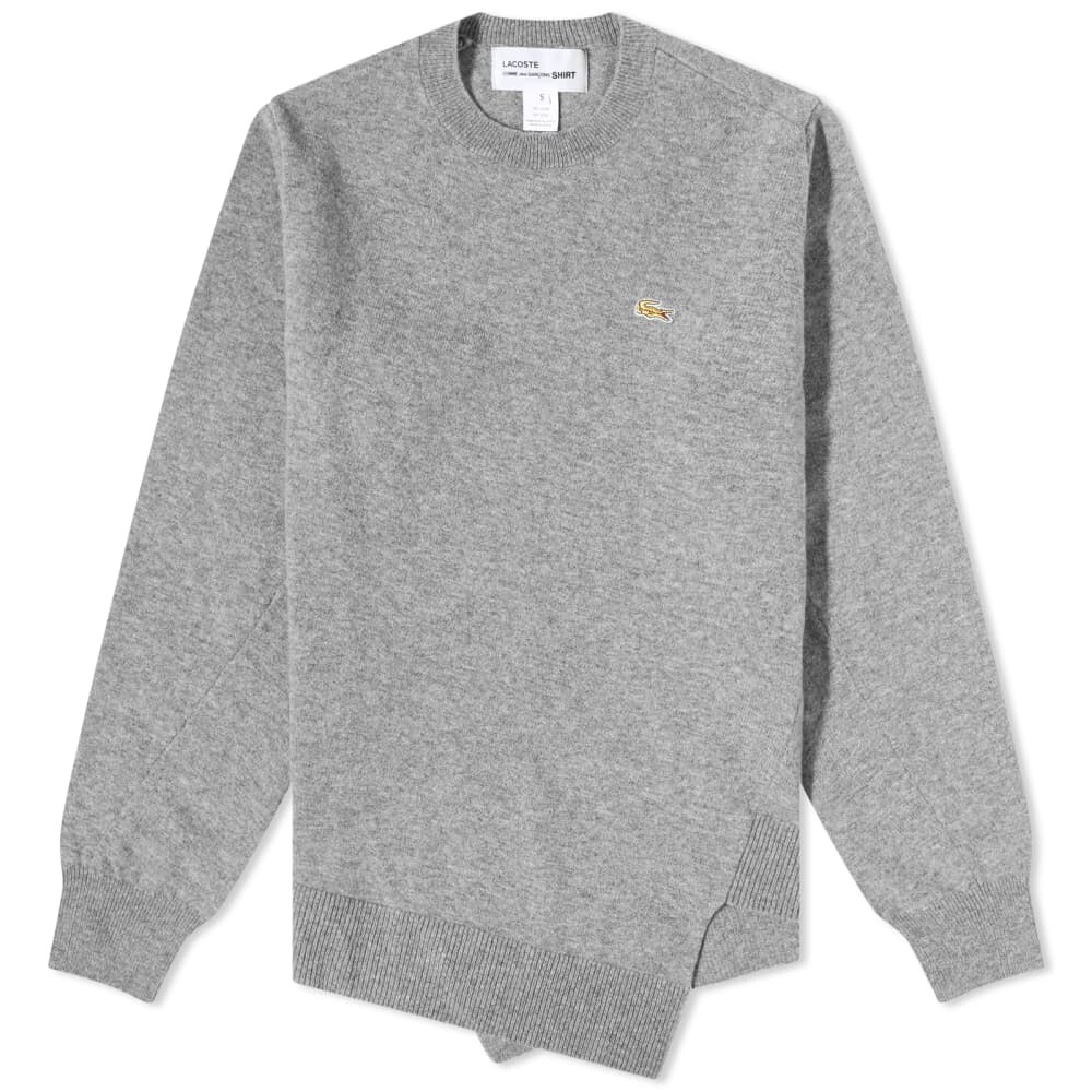

Свитер Comme des Garçons Shirt x Lacoste Asymmetric Crew Knit, серый