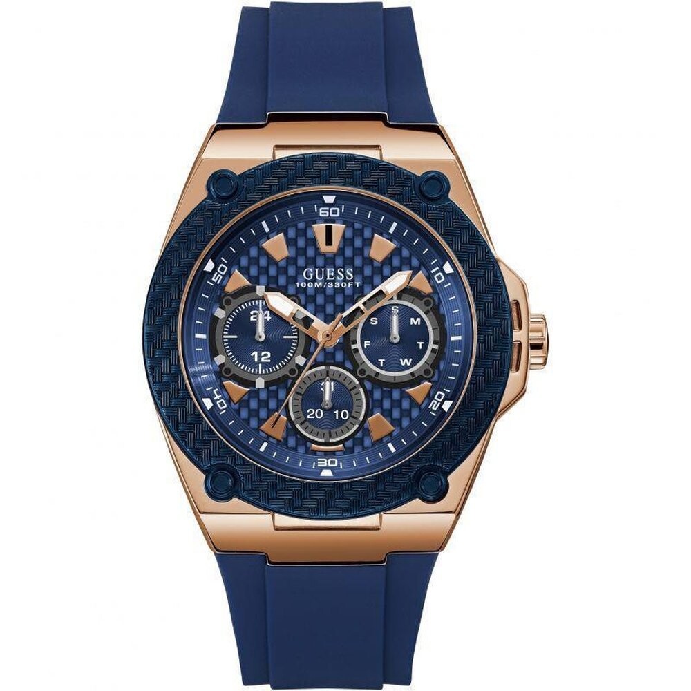 

W1049G2 устаревшие силиконовые часы с синим циферблатом Guess, синий